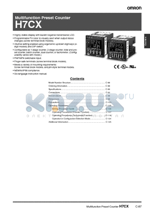 H7CX-A114WSDG datasheet - Multifunction Preset Counter