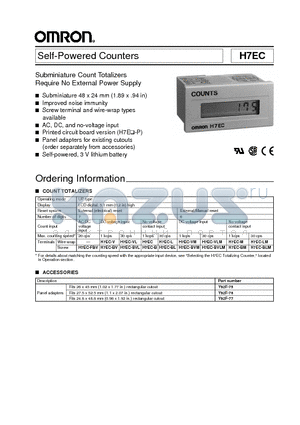 H7EC-BVM datasheet - Self-Powered Counters Subminiature Count Totalizers Require No External Power Supply