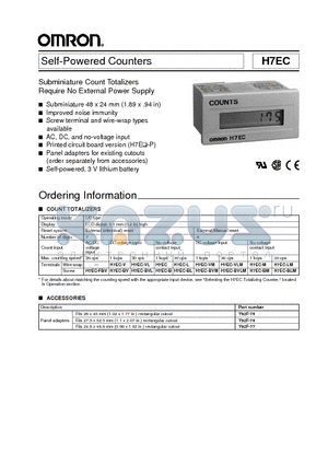 H7EC-BL datasheet - Self-Powered Counters Subminiature Count Totalizers Require No External Power Supply