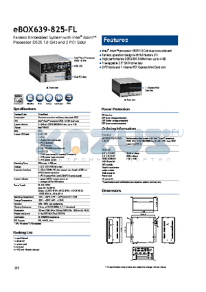 EBOX639-825-FL datasheet - 2 PCI slots and 1 internal PCI Express Mini Card slot