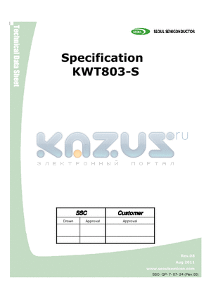 KWT803-S_11 datasheet - White colored SMT package InGaN material