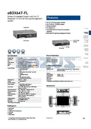 EBOX647-FL datasheet - Fanless operation