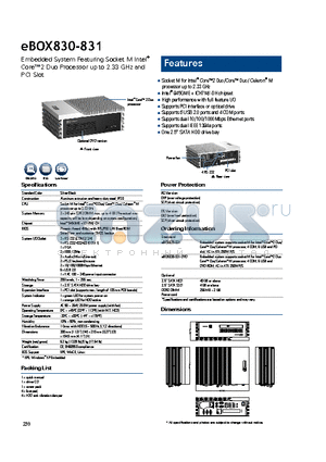 EBOX830-831 datasheet - Supports PCI interface or optical drive