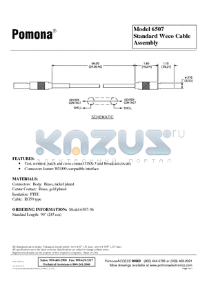 6507 datasheet - Standard Weco Cable Assembly