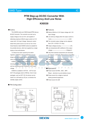 KX8530-252SM datasheet - PFM Step-up DC/DC Converter With High Efficiency And Low Noise