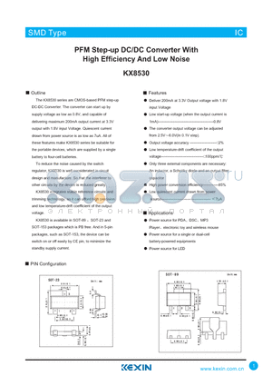 KX8530-251SM datasheet - PFM Step-up DC/DC Converter With High Efficiency And Low Noise