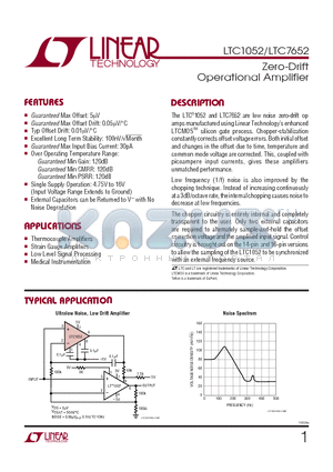 ICL7650CPD datasheet - Zero-Drift Operational Amplifier