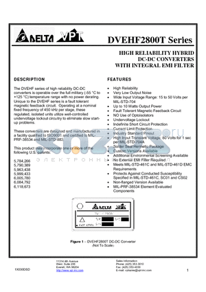 DVEHF28512T/ES-XXX datasheet - HIGH RELIABILITY HYBRID DC-DC CONVERTERS WITH INTEGRAL EMI FILTER