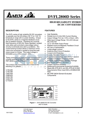 DVFL2805DR/K-XXX datasheet - HIGH RELIABILITY HYBRID DC-DC CONVERTERS