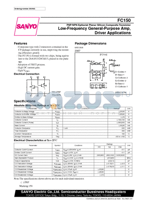 FC150 datasheet - Low-Frequency General-Purpose Amp, Driver Applications