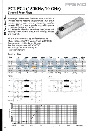 FC2-FC4 datasheet - Screened Room Filters