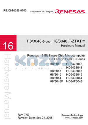 H8/3048 datasheet - Renesas 16-Bit Single-Chip Microcomputer H8 Family/H8/300H Series