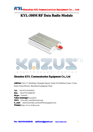 KYL-300M-24 datasheet - KYL-300MRF Data RadioModule