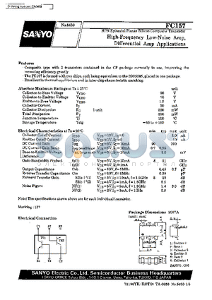 FC157 datasheet - High-Frequency Low-Noise Amp, Differential Amp Applications