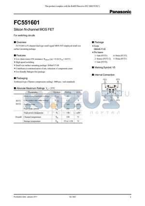 FC551601 datasheet - Silicon N-channel MOS FET