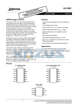 ICL7662_06 datasheet - CMOS Voltage Converter
