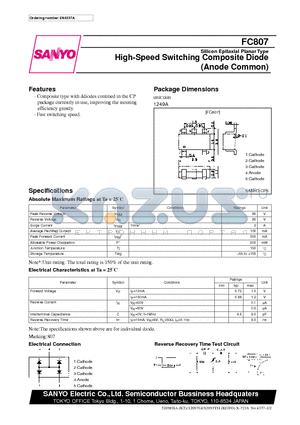 FC807 datasheet - High-Speed Switching Composite Diode Anode Common