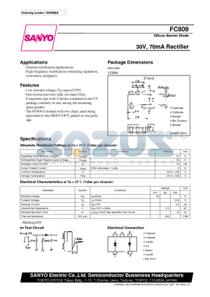 FC809 datasheet - 30V, 70mA Rectifier