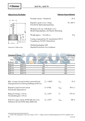 KYP74 datasheet - Silicon Press-Fit-Diodes