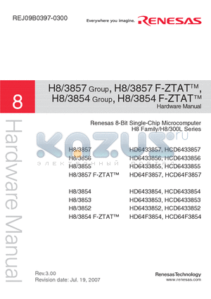 H8-3857 datasheet - 8-Bit Single-Chip Microcomputer