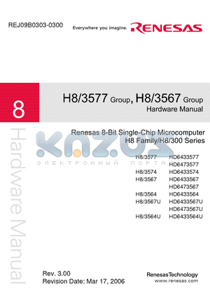 H8/3564 datasheet - 8-Bit Single-Chip Microcomputer