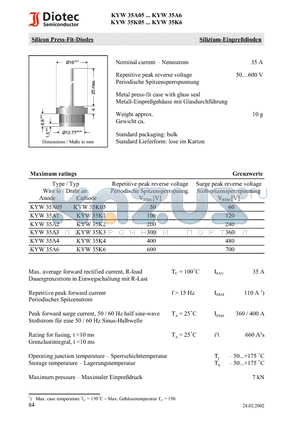 KYW35A2 datasheet - Silicon Press-Fit-Diodes