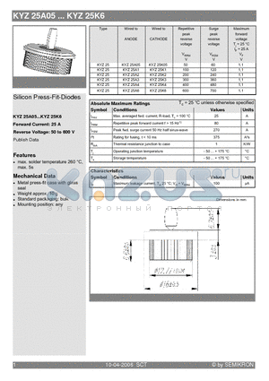 KYZ25K3 datasheet - Silicon Press-Fit-Diodes