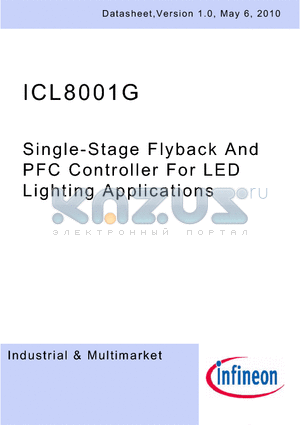 ICL8001G datasheet - Single-Stage Flyback And PFC Controller For LED Lighting Applications