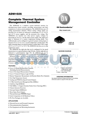 ADM1026 datasheet - Complete Thermal System Management Controller