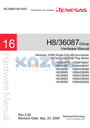 H8/36084 datasheet - RENESAS 16-BIT SINGLE-CHIP MICROCOMPUTER R8C FAMILY / R8C/1x SERIES