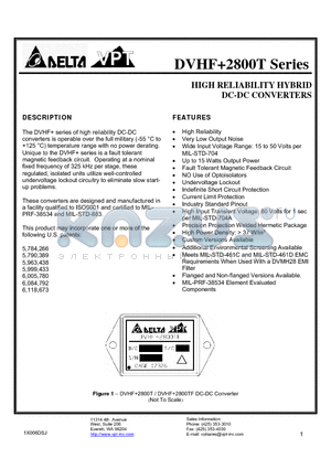 DVHF2800T datasheet - HIGH RELIABILITY HYBRID DC-DC CONVERTERS