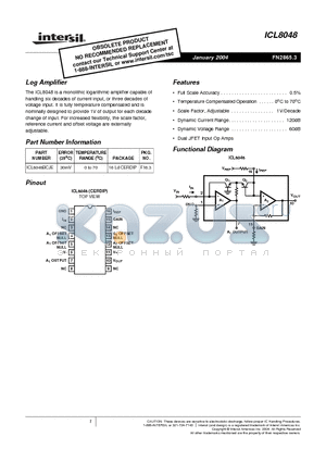 ICL8048 datasheet - Log Amplifier