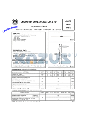 J05PT datasheet - SILICON RECTIFIER