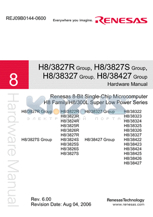 H8/3826S datasheet - Renesas 8-Bit Single-Chip Microcomputer H8 Family/H8/300L Super Low Power Series