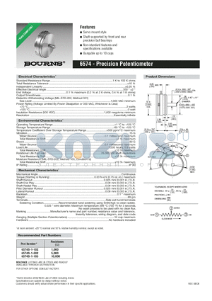 6574S-1-102 datasheet - Precision Potentiometer