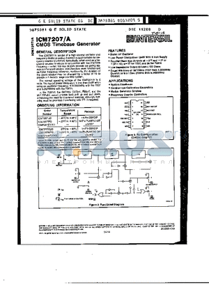 ICM7207AIJD datasheet - CMOS Timebass Generator