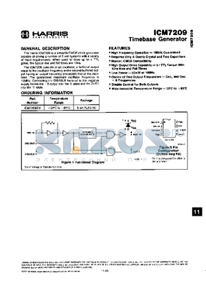 ICM7209 datasheet - TIMEBASE GENERATOR