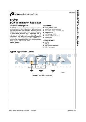 LP2994 datasheet - DDR Termination Regulator