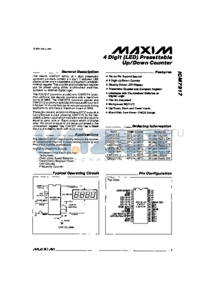 ICM7217CIPI datasheet - 4 Digit (LED) Presettable Up/Down Counter