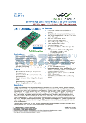 EBVW025A0B641Z datasheet - BARRACUDA SERIES