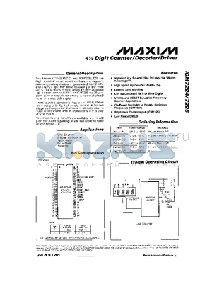 ICM7225 datasheet - 4m Digit Counter/Decoder/Driver