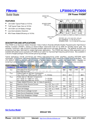 LP3000 datasheet - 2W Power PHEMT