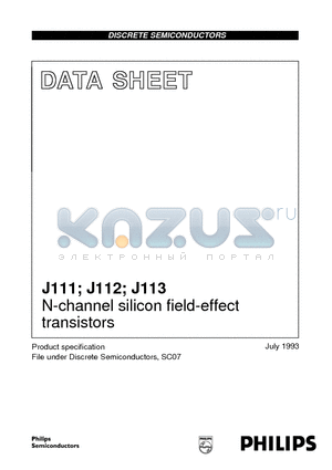 J112 datasheet - N-channel silicon field-effect transistors