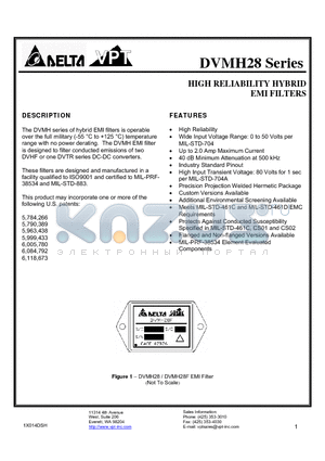 DVMH28F/K-XXX datasheet - HIGH RELIABILITY HYBRID EMI FILTERS