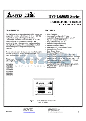 DVPL0505S/H-XXX datasheet - HIGH RELIABILITY HYBRID DC-DC CONVERTERS