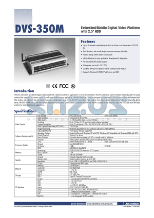 DVS-350-25S4E datasheet - Embedded/Mobile Digital Video Platform with 2.5 HDD