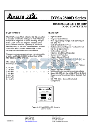 DVSA2805D/ES-XXX datasheet - HIGH RELIABILITY HYBRID DC-DC CONVERTERS