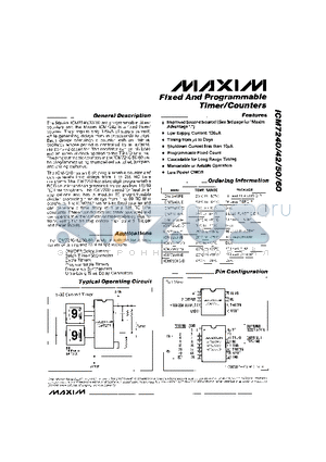 ICM7242C/D datasheet - Fixed And Programmable Timer/Counters