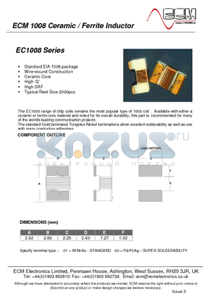 EC1008A-039 datasheet - Ceramic / Ferrite Inductor