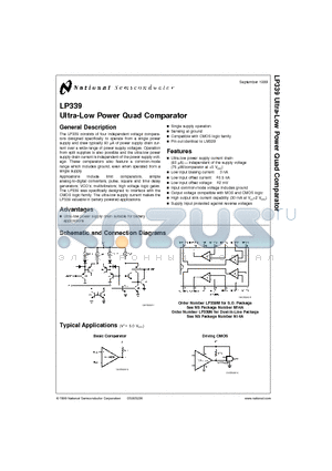 LP339N datasheet - Ultra-Low Power Quad Comparator